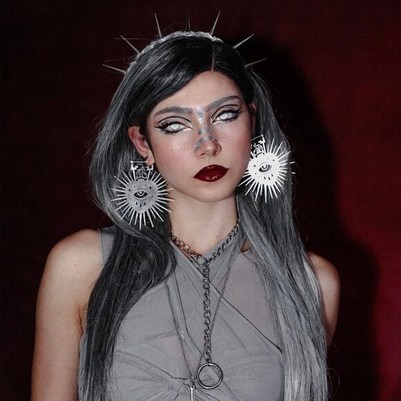 Sacred Heart Eye Hoop Earrings [NWT] - Picture 3 of 3